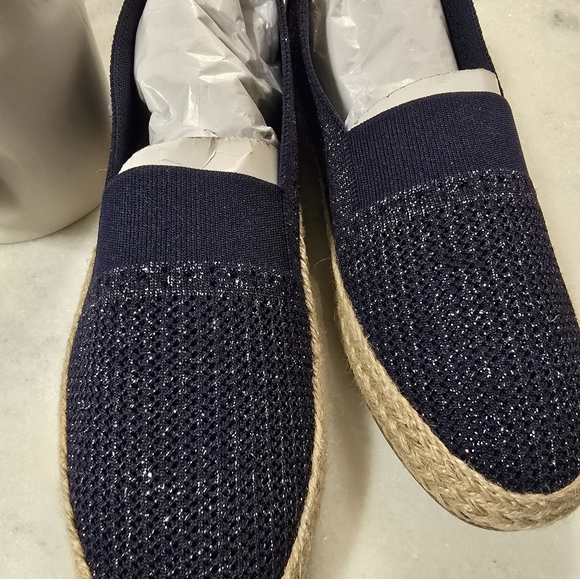 Easy Spirit Hassie Slip On Casual Espadrilles Navy shimmer 8.5 - Picture 4 of 16